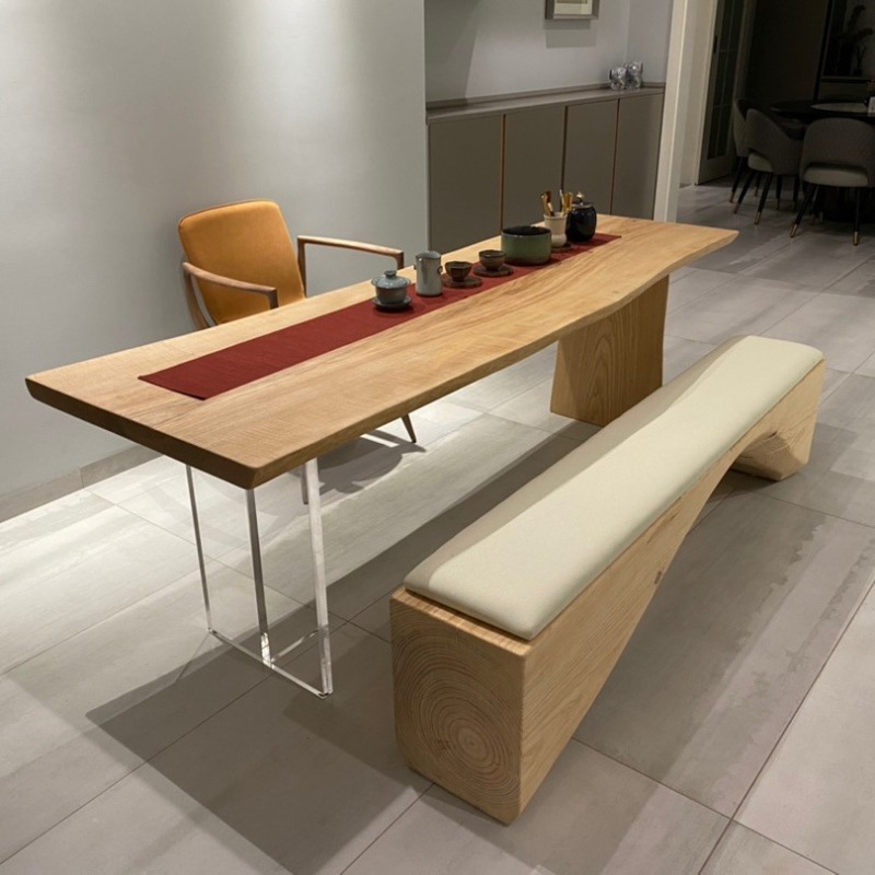 Bedroom Furniture - Nordischer Massivholz-Acryl-Schwebetisch, moderner, einfacher Schreibtisch für