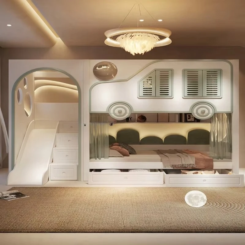 Bunk Bed With Stairs And Slide - Neues Design Kinder-Luxus-Etagenbett Schlafzimmermöbel Stapelbare Kinderbetten