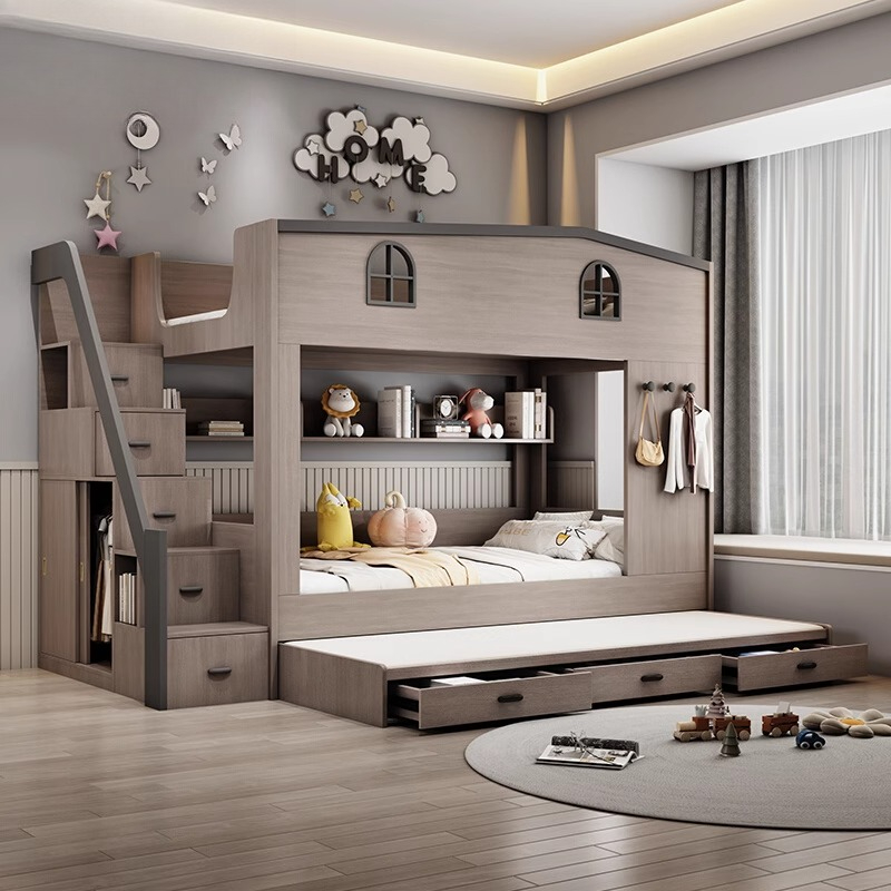 Bunk Bed With Stairs And Slide - Nordic Doppel Decker Kinder Betten Holz