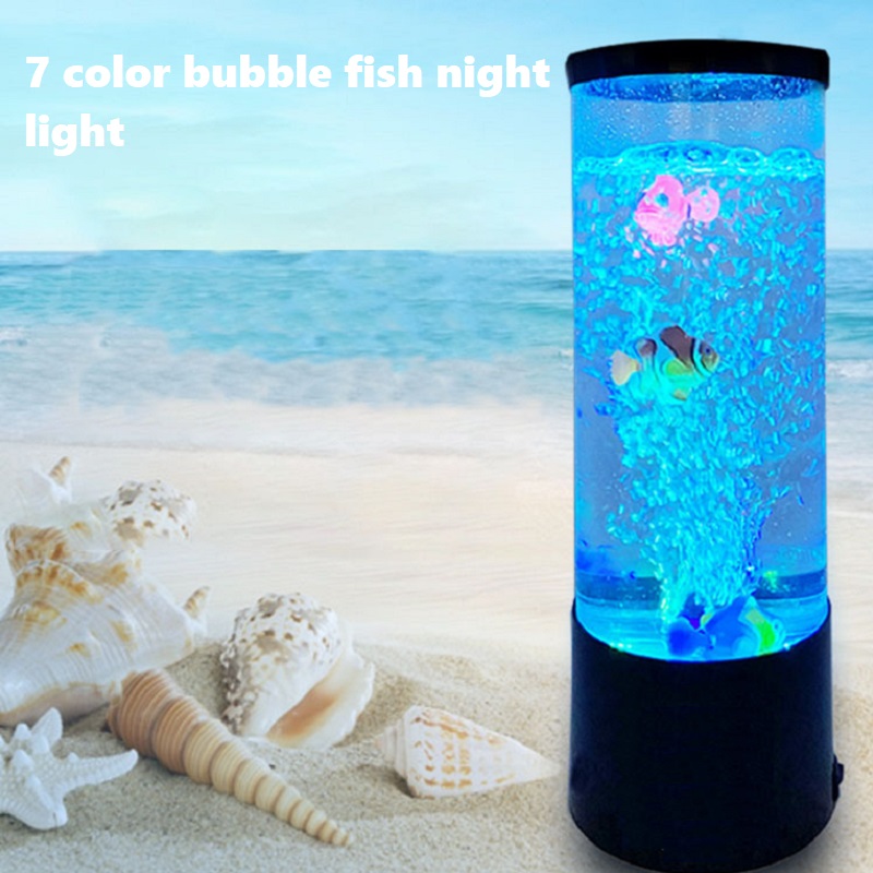 Floating Nightstand With Led Light - LED Fisch Lampe Umgebungs nachtlicht Fernbedienung