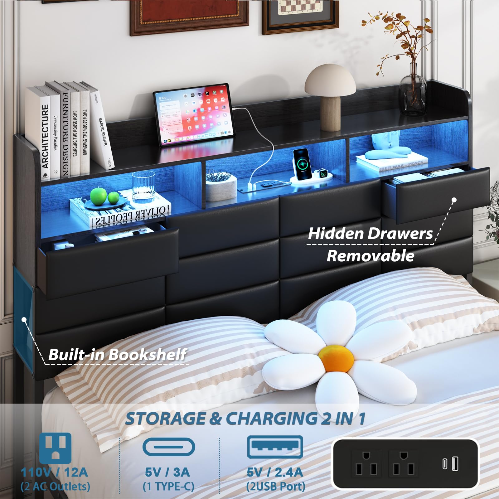 Bettgestell in Kingsize mit Sc – King Size Bed Frame With Storage Drawers Bewertung und Preis