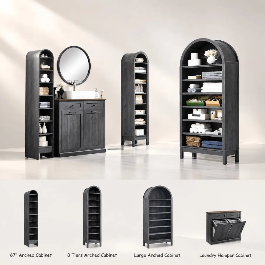 67 cm hoher, gewölbter Badezim – Storage Bewertung und Preis