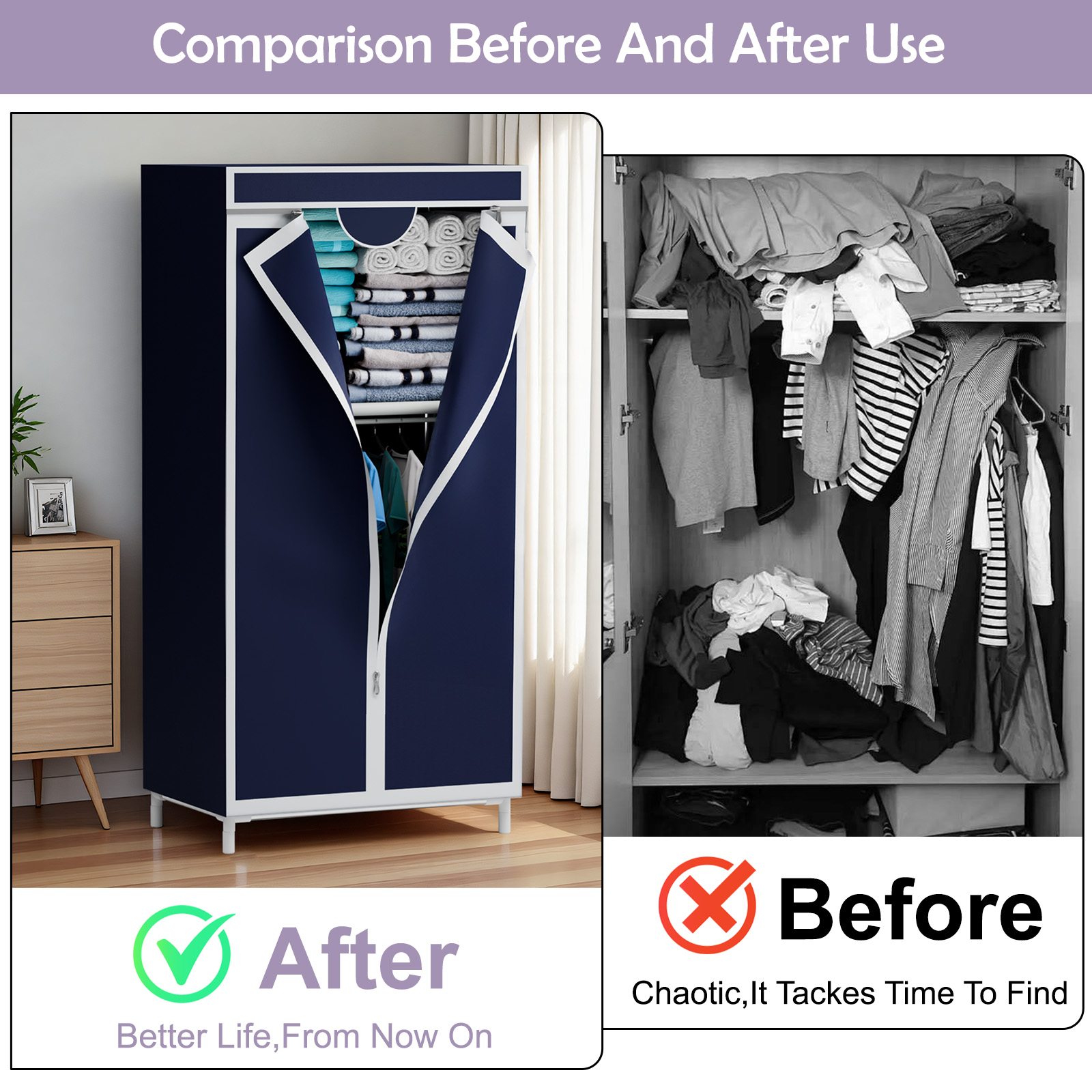 Tragbarer Stoff-Kleiderschrank – Wardrobe Closet Portable Fabric Cover Bewertung und Preis