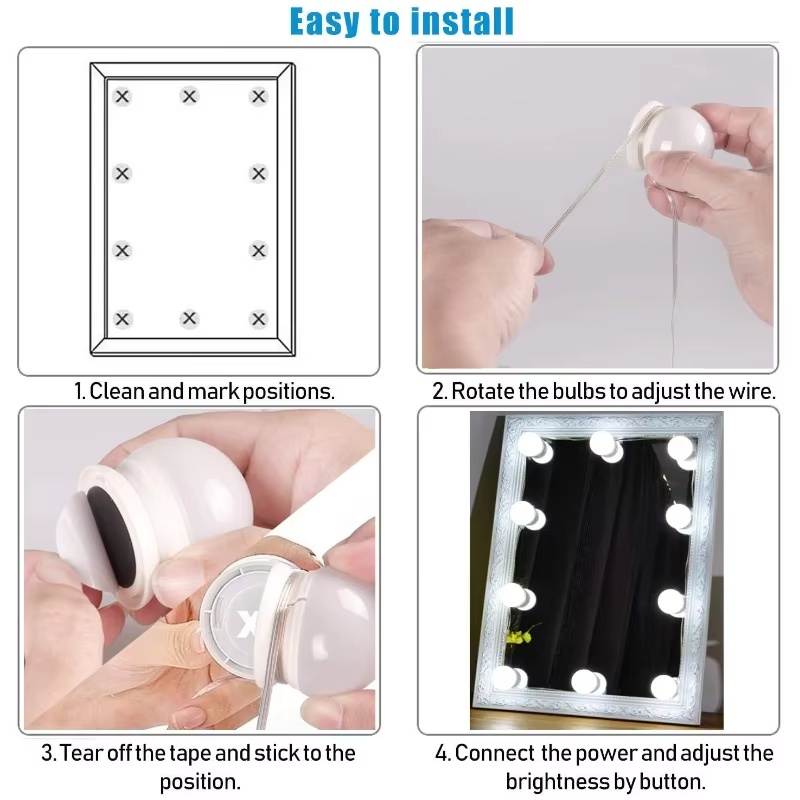 10 LED-Spiegelleuchten-Set, Di – Dressing Table Vanity With Lighted Mirror Bewertung und Preis
