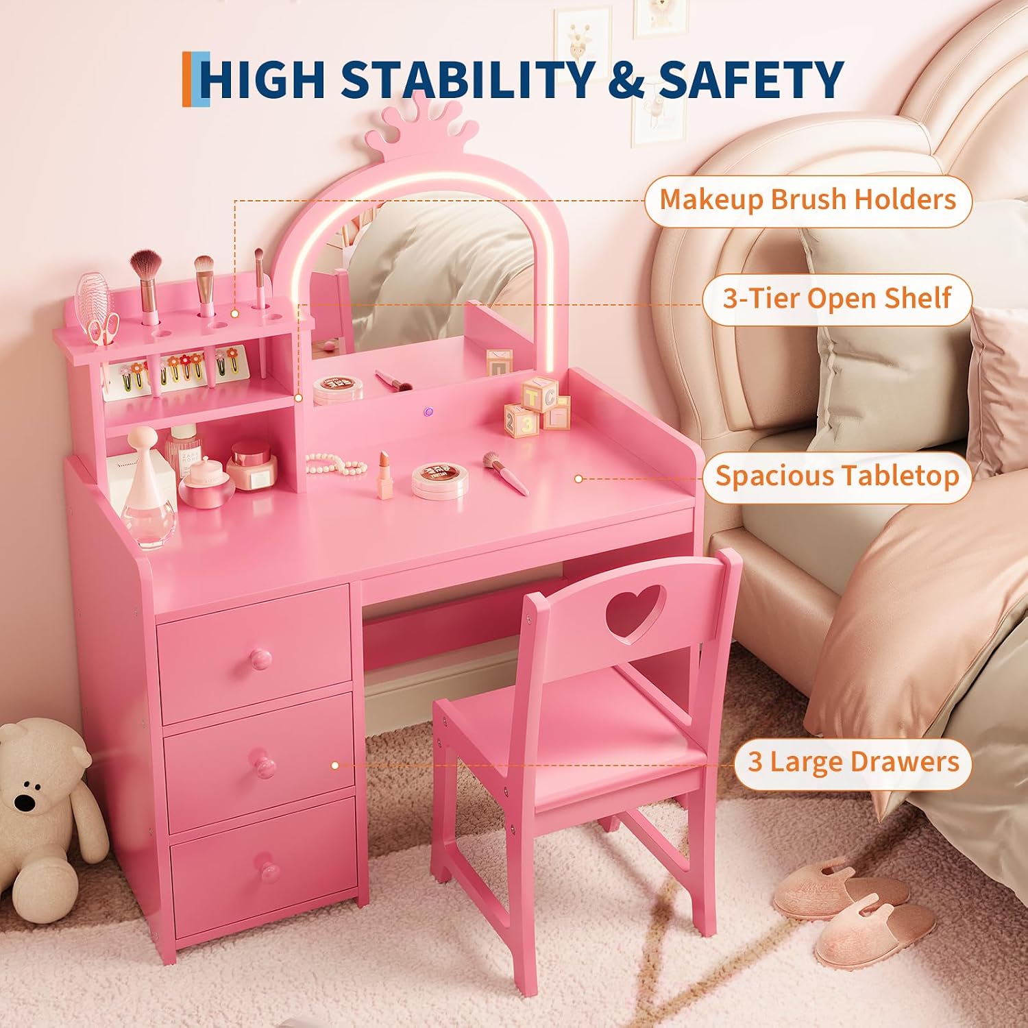 Kinderschminktisch mit beleuch – Dressing Table Vanity With Lighted Mirror Bewertung und Preis