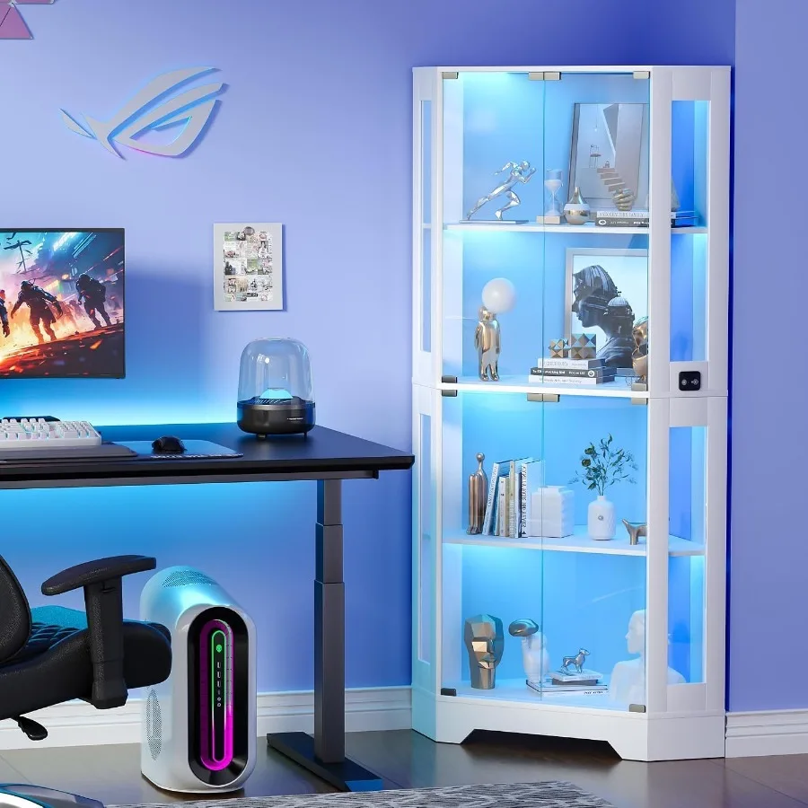 65 Weißer Eck-Vitrinenschrank  – Storage Bewertung und Preis