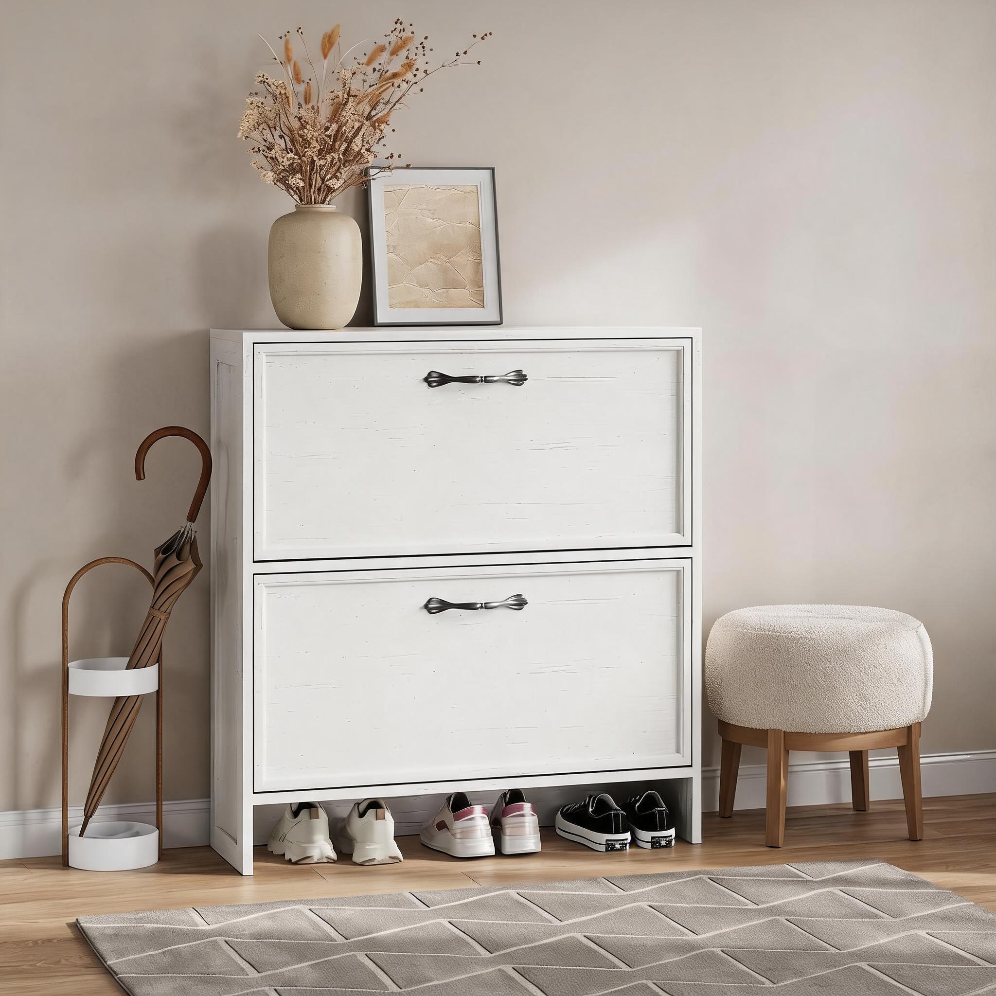 Schuhschrank mit 2 Klappschubl – Shoe Rack Cabinet Narrow Entryway Bewertung und Preis