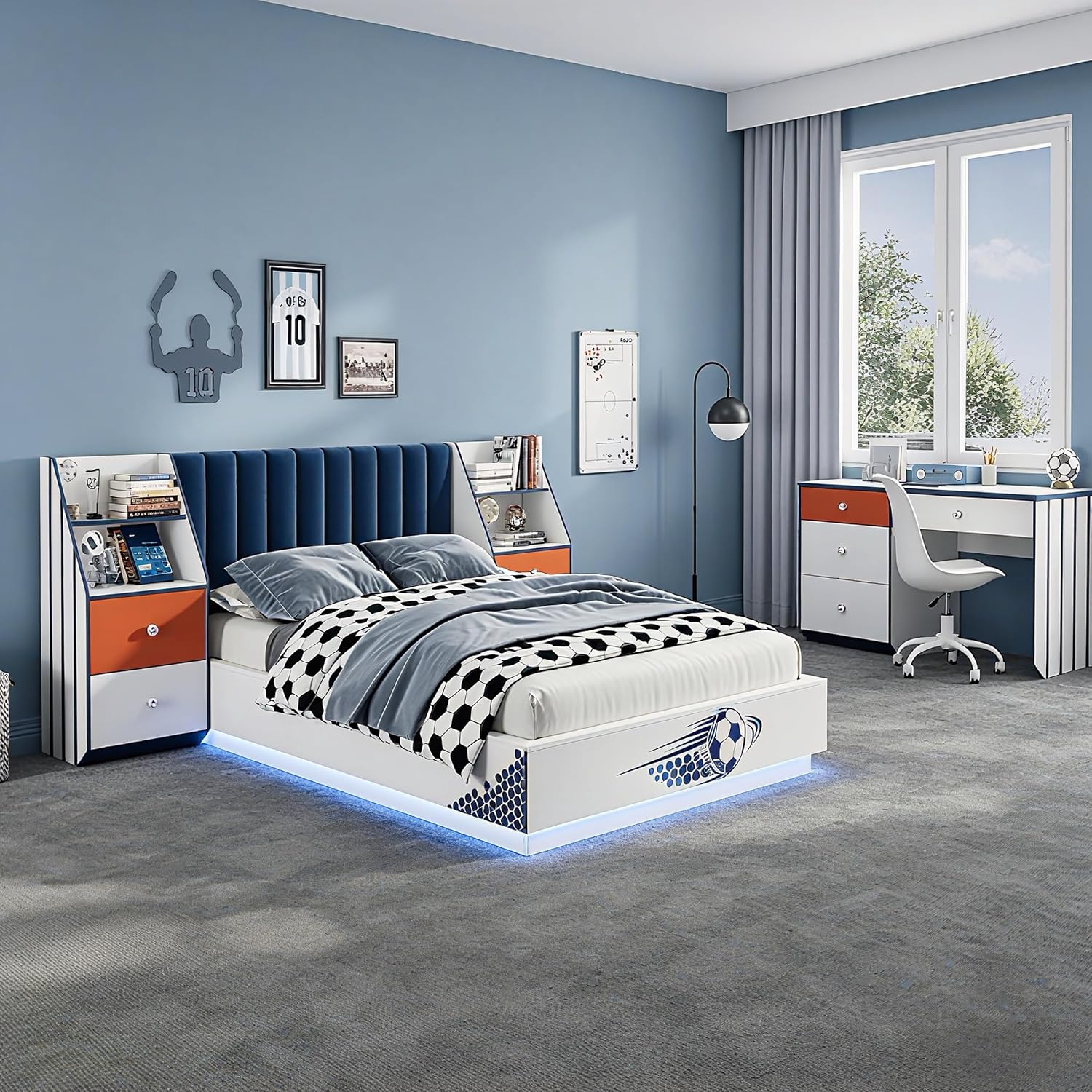 Schwebendes Bett in Vollgröße  – Floating Nightstand With Led Light Bewertung und Preis