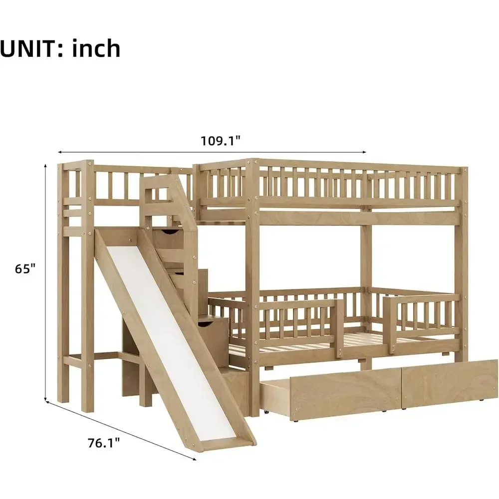 Doppelstockbett aus Holz mit R – Bunk Bed With Stairs And Slide Bewertung und Preis