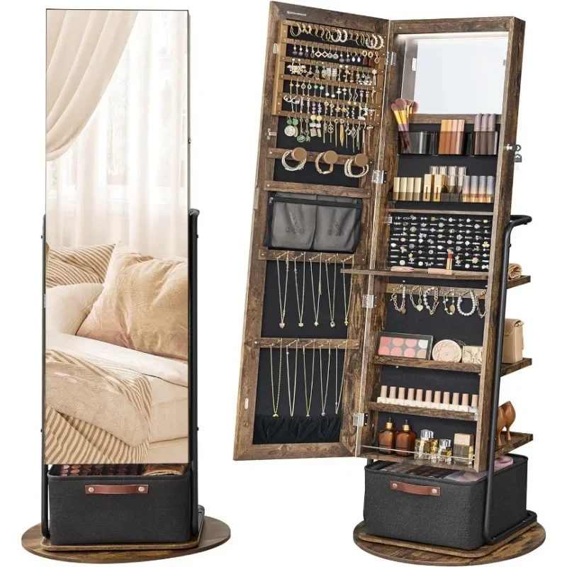 l 360° °   Drehbarer, verspieg – Full Length Mirror Jewelry Armoire Bewertung und Preis